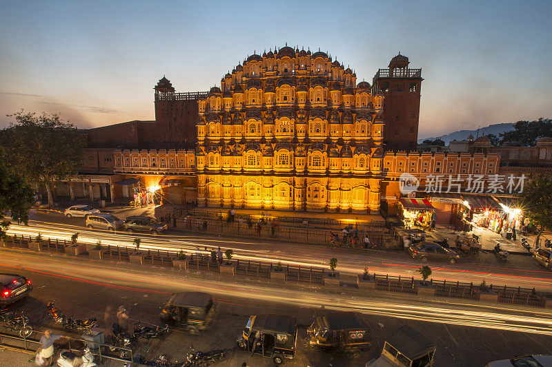 印度斋浦尔的Hawa Mahal(风之宫)